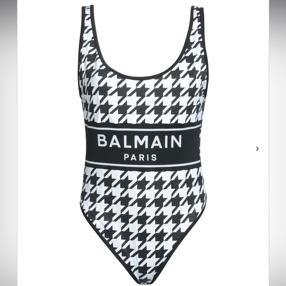 Balmain Black and White One Piece Swimsuit - Picture 4 of 9